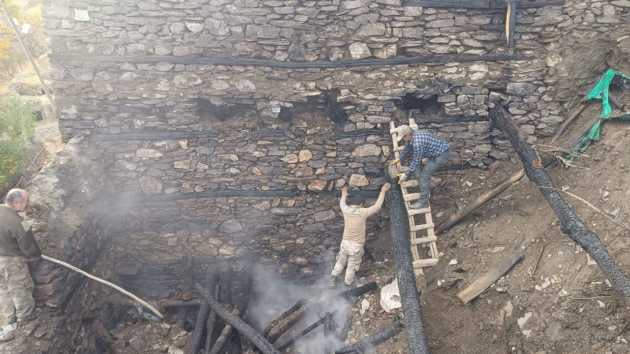 Bahçesaray’da Odunlukta Çıkan Yangın Korkuttu