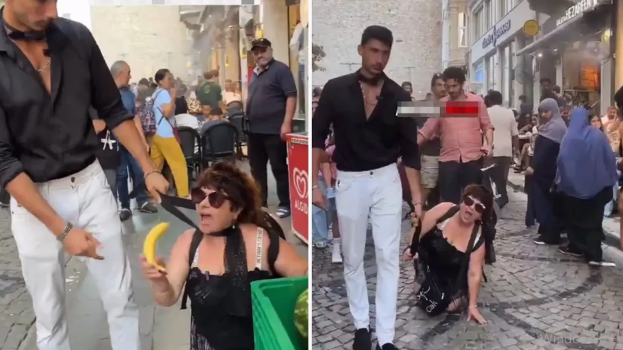 İstanbul'da Skandal Görüntüler: Tasma Takılan Kadın Sokakta Yürütüldü