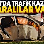 Van’da kontrolden çıkan otomobil direklere çarptı: 3 yaralı