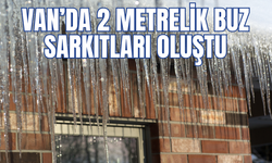 Van'da metrelerce uzunlukta buz sarkıtları oluştu