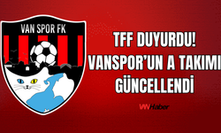 TFF Duyurdu! Vanspor’un A Takımı Listesi Güncellendi