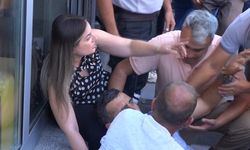 Banka Önünde Dehşet Anları! Güvenlik Görevlisine Otomobil Çarptı
