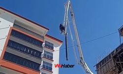 Yürekler Ağızlara Geldi: 10 Katlı Binaya Beton Pompasının Hortumuyla Çıktı!