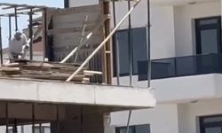 Elazığ’da inşaatta tehlikeli çalışma