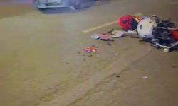 Erzurum'da otomobil ile motosiklet kafa kafaya çarpıştı