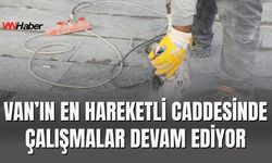Van Cumhuriyet Caddesi’nde Kaldırım Yenileme Çalışmaları Sürüyor