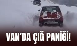 Van’ın Çatak ilçesinde çığ tehlikesi: Araç saniyelerle kurtuldu