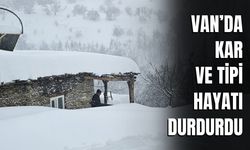 Van Bahçesaray’da Kar ve Tipi Hayatı Durdurdu