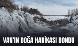Van’ın Doğa Harikası Muradiye Şelalesi Dondu