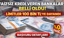 Faizsiz Kredi Veren Bankalar Belli Oldu: Limitler 100 Bin TL’ye Dayandı