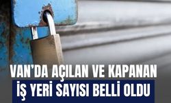 Van’da Açılan ve Kapanan İş yeri Sayısı Belli Oldu