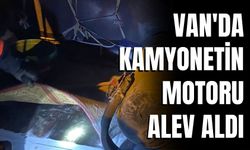 Van'da Kamyonetin Motoru Alev Aldı