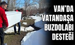 Türk Kızılayı Muradiye Şubesi’nden Yalnız Yaşayan Vatandaşa Buzdolabı Desteği