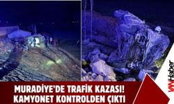 Muradiye’de Trafik Kazası! Kamyonet Kontrolden Çıktı!