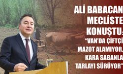 Ali Babacan Mecliste Konuştu: “Van’da Çiftçi Mazot Alamıyor, Kara Sabanla Tarlayı Sürüyor”