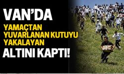 Van'da Balın Peşinde Tehlikeli Yarış: Yamaçtan Yuvarlanan Kutuyu Yakalayan Altını Kaptı!