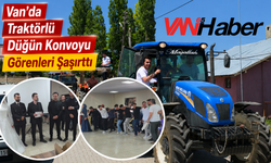 Van'da Traktörlü Düğün Konvoyu Görenleri Şaşırttı, Mizahi Sürprizler Kahkahaya Boğdu