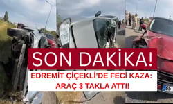 Edremit Çiçekli’de Feci Kaza: Araç 3 Takla Attı!