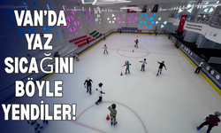 Van’da Sıcaktan Bunalan Çocukların Tercihi Şaşırttı: Buz Pistine Koştular!