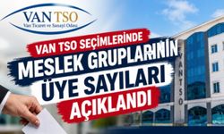 Van TSO Seçimlerinde Meslek Gruplarının Üye Sayıları Açıklandı