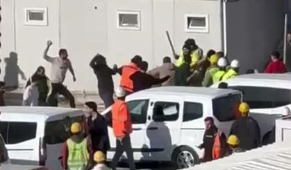 İnşaat işçileri arasında taşlı sopalı kavga
