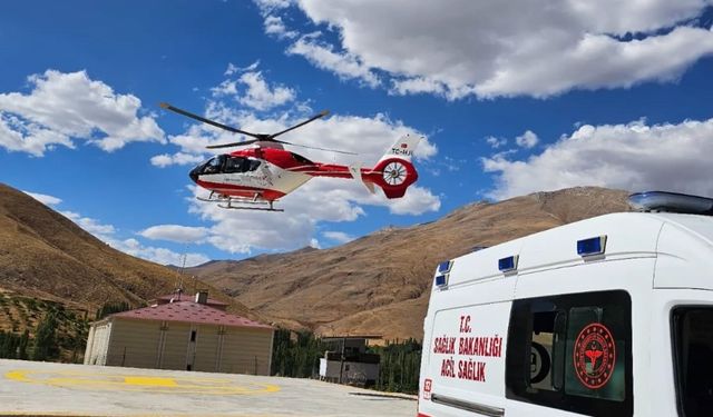 Van Bahçesaray'dan Helikopter Ambulansla Alınıp Van'a getirildi