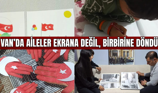 Muradiye'de aileler ekranları kapattı, Cumhuriyet coşkusunu birlikte yaşadı