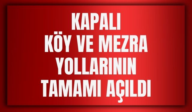 Hakkari’de Kapalı Köy ve Mezra Yollarının Tamamı Açıldı