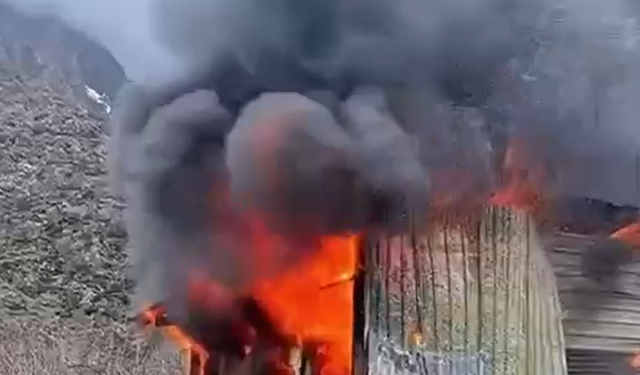 Hakkari'de Park Halindeki Minibüs Küle Döndü!
