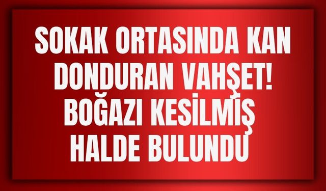 Sokak Ortasında Kan Donduran Vahşet! Boğazı Kesilmiş Halde Bulundu