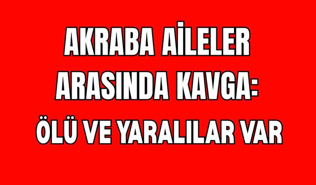 Akraba Aileler Arasında Kavga: 1 Ölü, 3 Yaralı