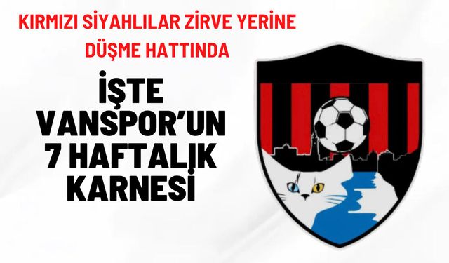 Vanspor zirve yerine düşme hattında! İşte Vanspor’un 7 haftalık karnesi