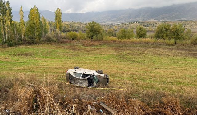 Malatya’da otomobil şarampole devrildi: 2 yaralı