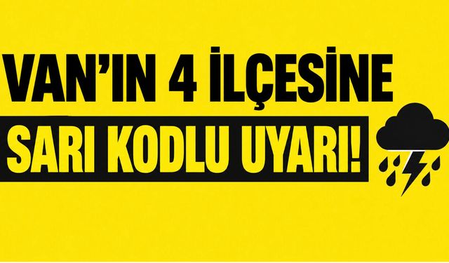 Van’ın Başkale, Çatak, Saray ve Gürpınar ilçelerine sarı kodlu uyarı!