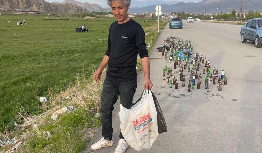 Van'da İş İnsanı Alkol Şişelerini Toplayarak Tepki Gösterdi
