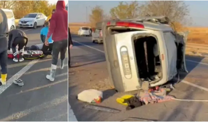 Feci Kaza: Hafif Ticari Araç Devrildi, 1 Ölü 3 Yaralı