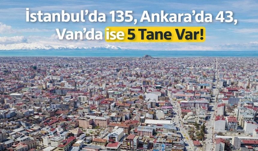 İstanbul’da 135, Ankara’da 43, Van’da ise 5 Tane Var!