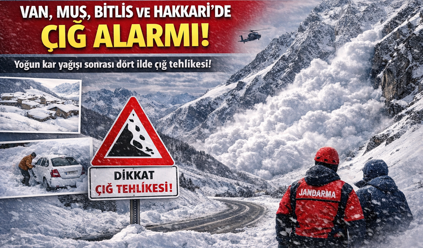 Van, Muş, Bitlis ve Hakkari’de Çığ Alarmı!