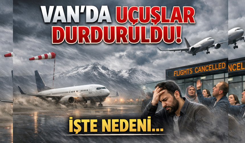 Van’da Ters Rüzgar Uçuşları Durdurdu
