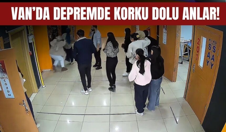 Van’daki depremde öğretmenlerin örnek davranışı kamerada