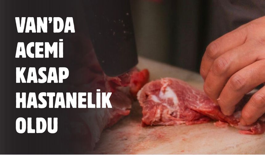 Van’da acemi kasap hastanelik oldu
