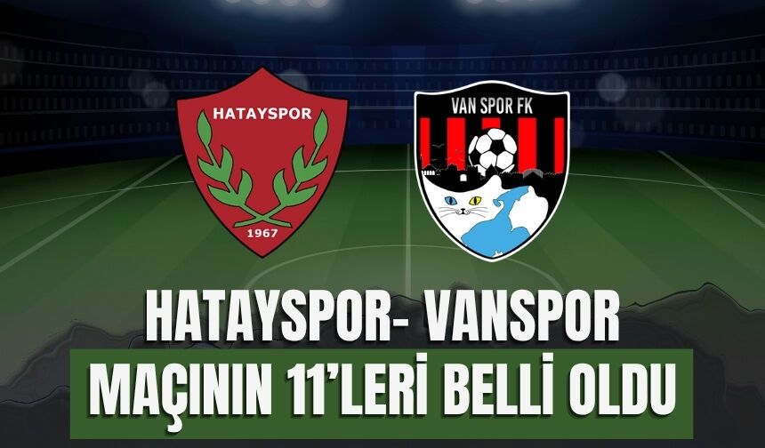 Hatayspor- Vanspor Maçının 11’leri Belli Oldu