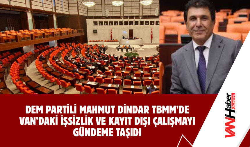 DEM Partili Mahmut Dindar TBMM’de Van’daki İşsizlik ve Kayıt Dışı Çalışmayı Gündeme Taşıdı
