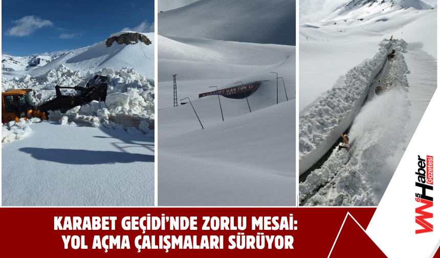 Karabet Geçidi’nde Zorlu Mesai: Yol Açma Çalışmaları Sürüyor