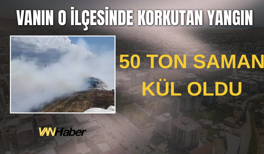 Erciş'te Korkutan Yangın! 50 Ton Saman Kül Oldu
