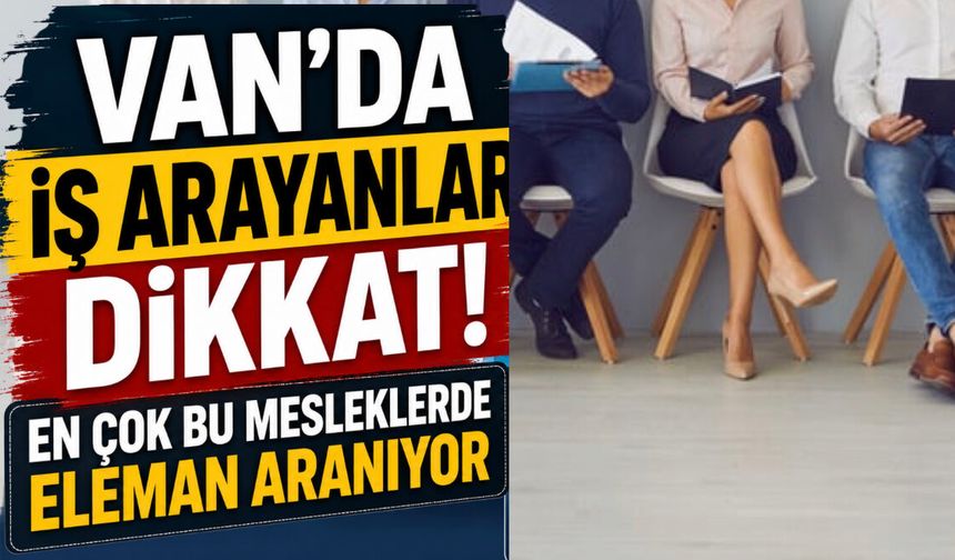 Van'da İş Arayanlar Dikkat! En Çok Bu Mesleklerde Eleman Aranıyor