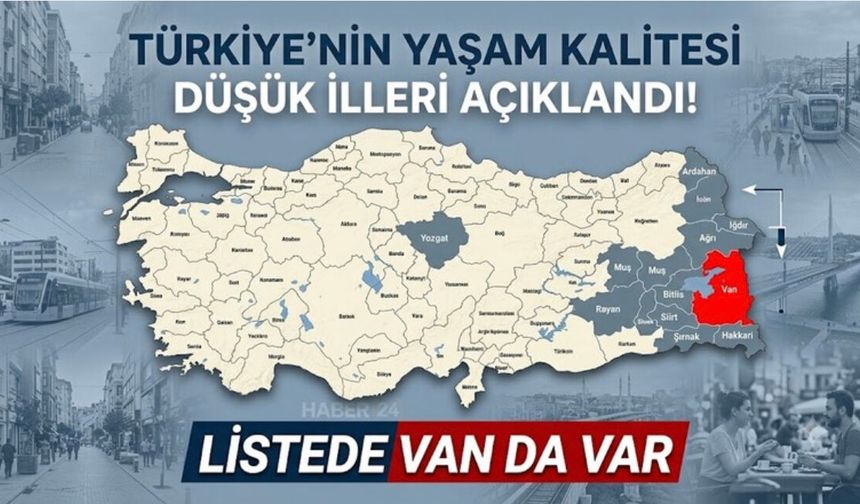 Türkiye'nin Yaşam Kalitesi Puanı Düşük İlleri Açıklandı! Van Kaçıncı Sırada?