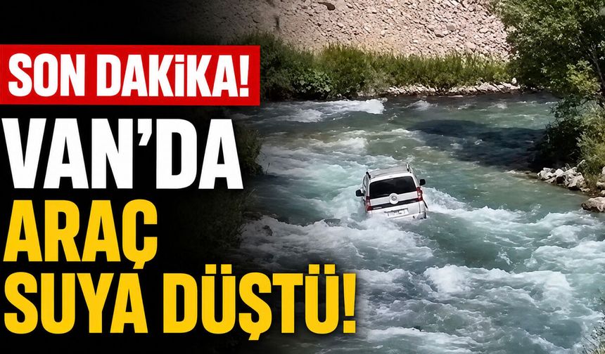 Van’da el freni çekilmeyen araç suya düştü