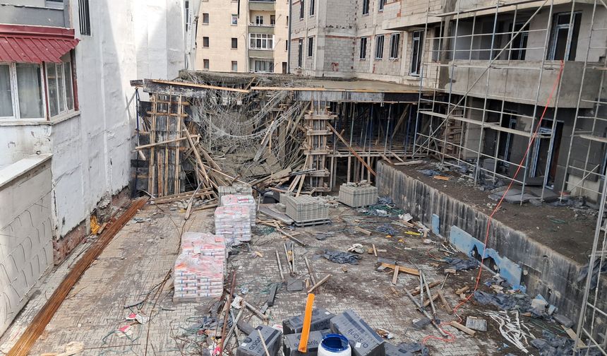 Erzurum’da inşaatta tabla çöktü: 2 işçi yaralandı