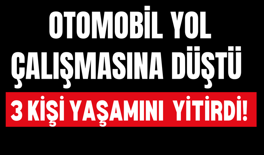 Otomobil Yol Çalışması Yapılan Alana Düştü, 3 Kişi Hayatını Kaybetti